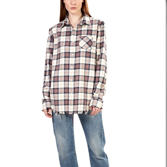 Aritzia TNA Plaid Tunic Button Up Shirt - XS - Picture 1 of 6
